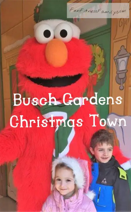 Visit Elmo at Busch Gardens Williamsburg Christmas Town Holiday in the Park
