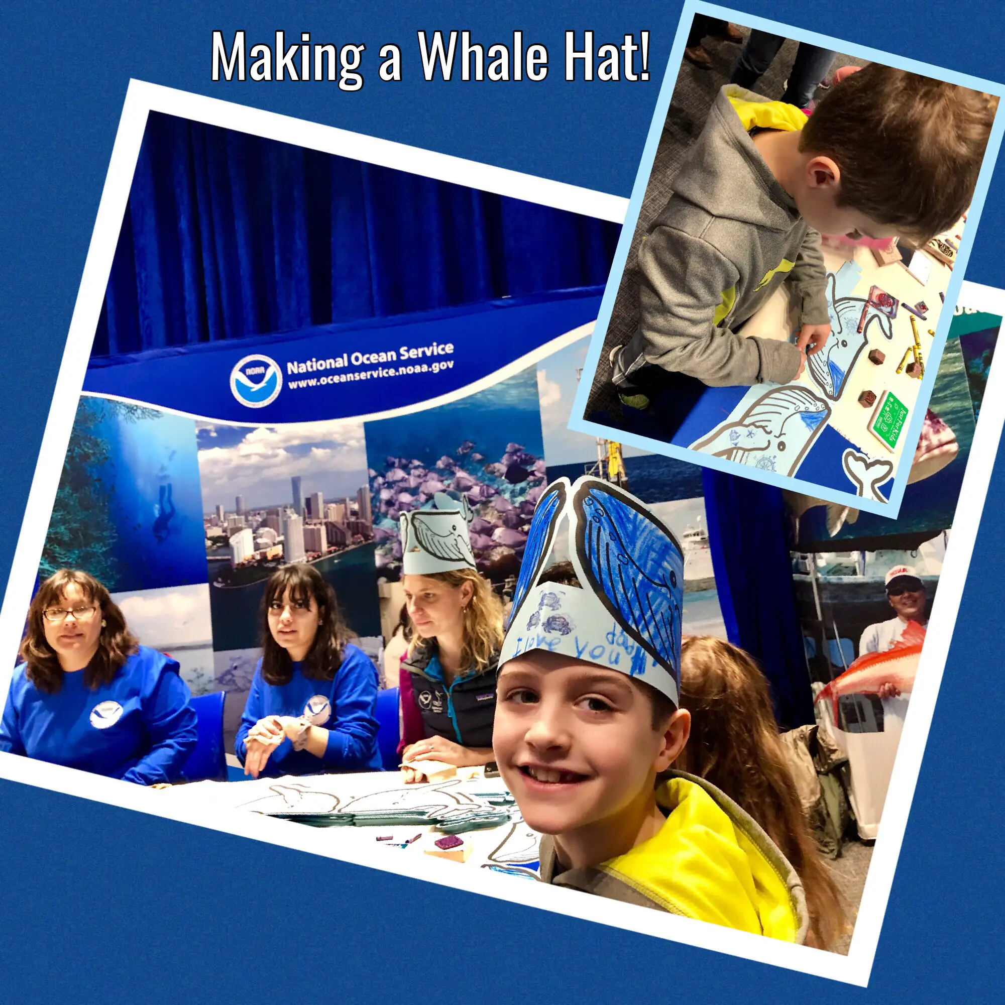 DIY STEM Learning Activity - Making a Whale Hat at the #NOAA  Open House. #kidstuff