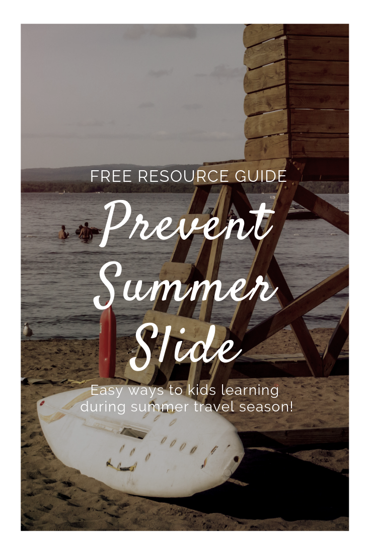 Prevent summer slide with free printables, online games, and other activities to keep your kids learning while they are away from school! #summerlearning #summerslide #kidstravelactivities #summerkidsactivities