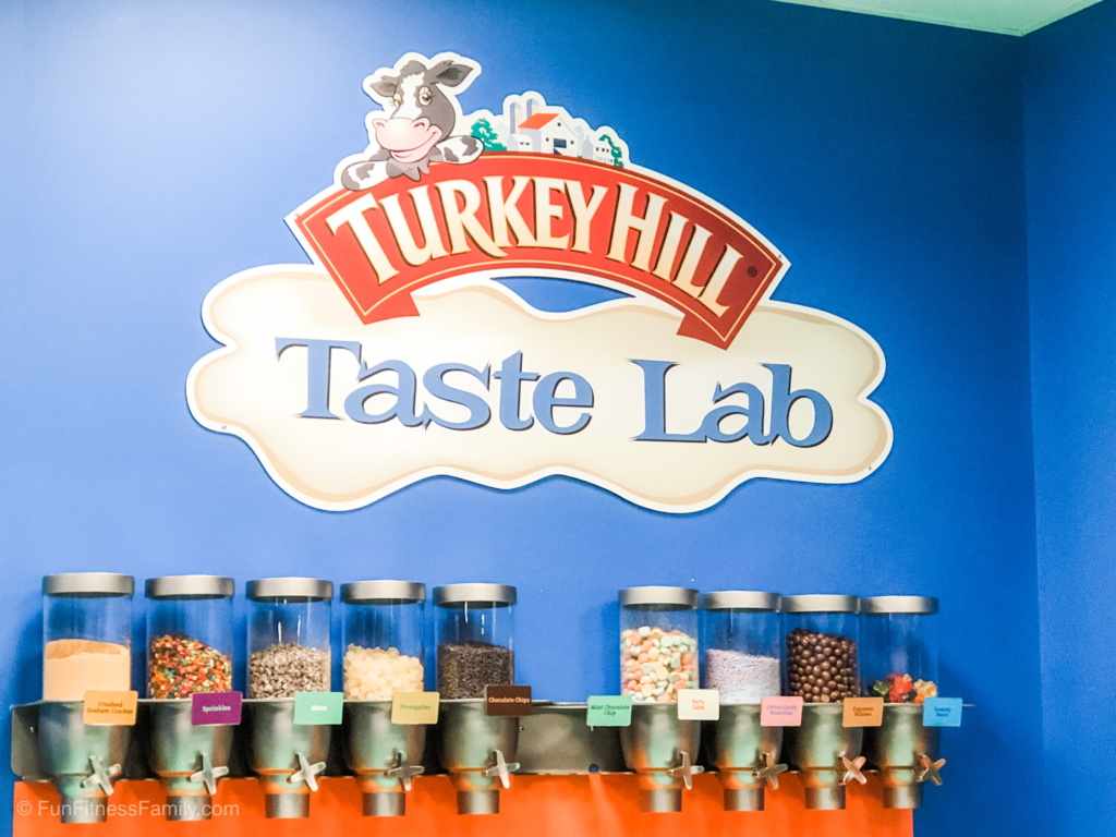 The Turkey Hill Taste Lab includes over 20 different toppings. It is a fun experience for the whole family!