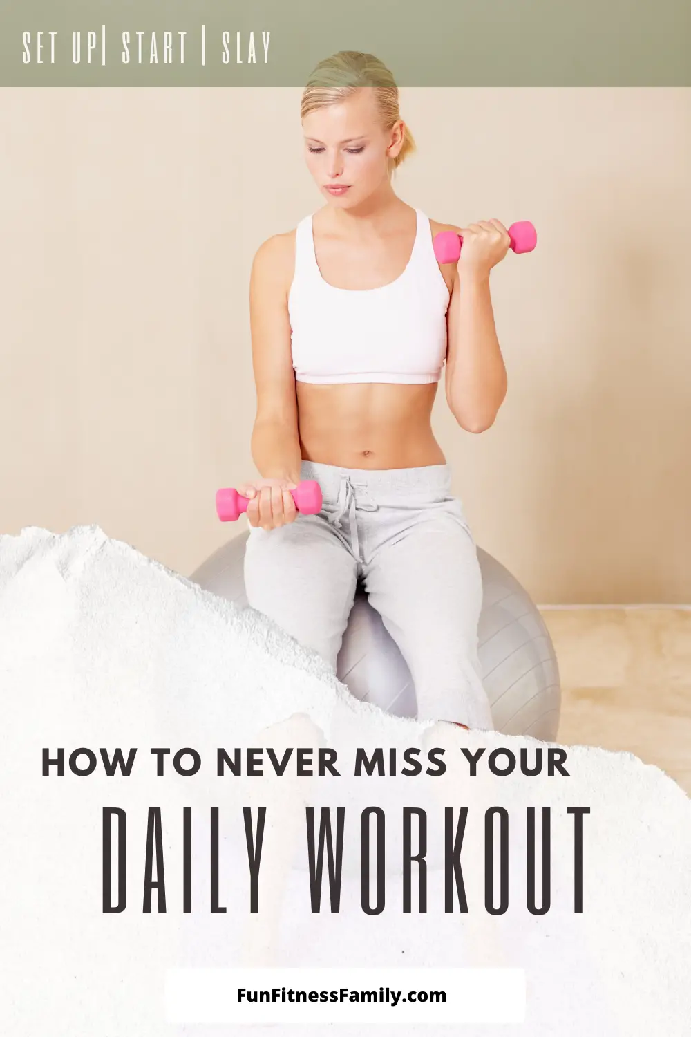 Set up, start, and slay your daily fitness routine! How to never miss a daily workout! #fitness #weightloss #wellness